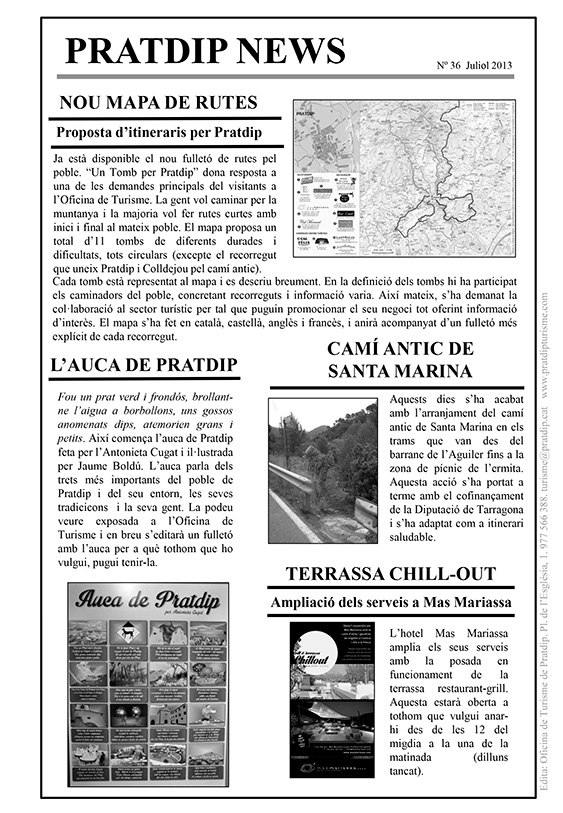 Noticies Pratdip Nº36 Juliol 2013
